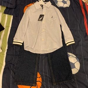 Nautica Long Sleeve Button Down & Jeans Set